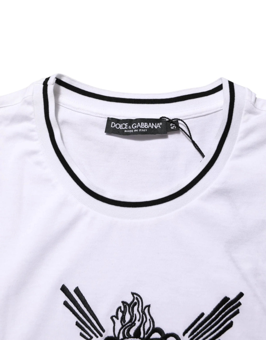 Dolce & Gabbana White Sacred Heart Short Sleeve Men T-shirt - Zeiniez