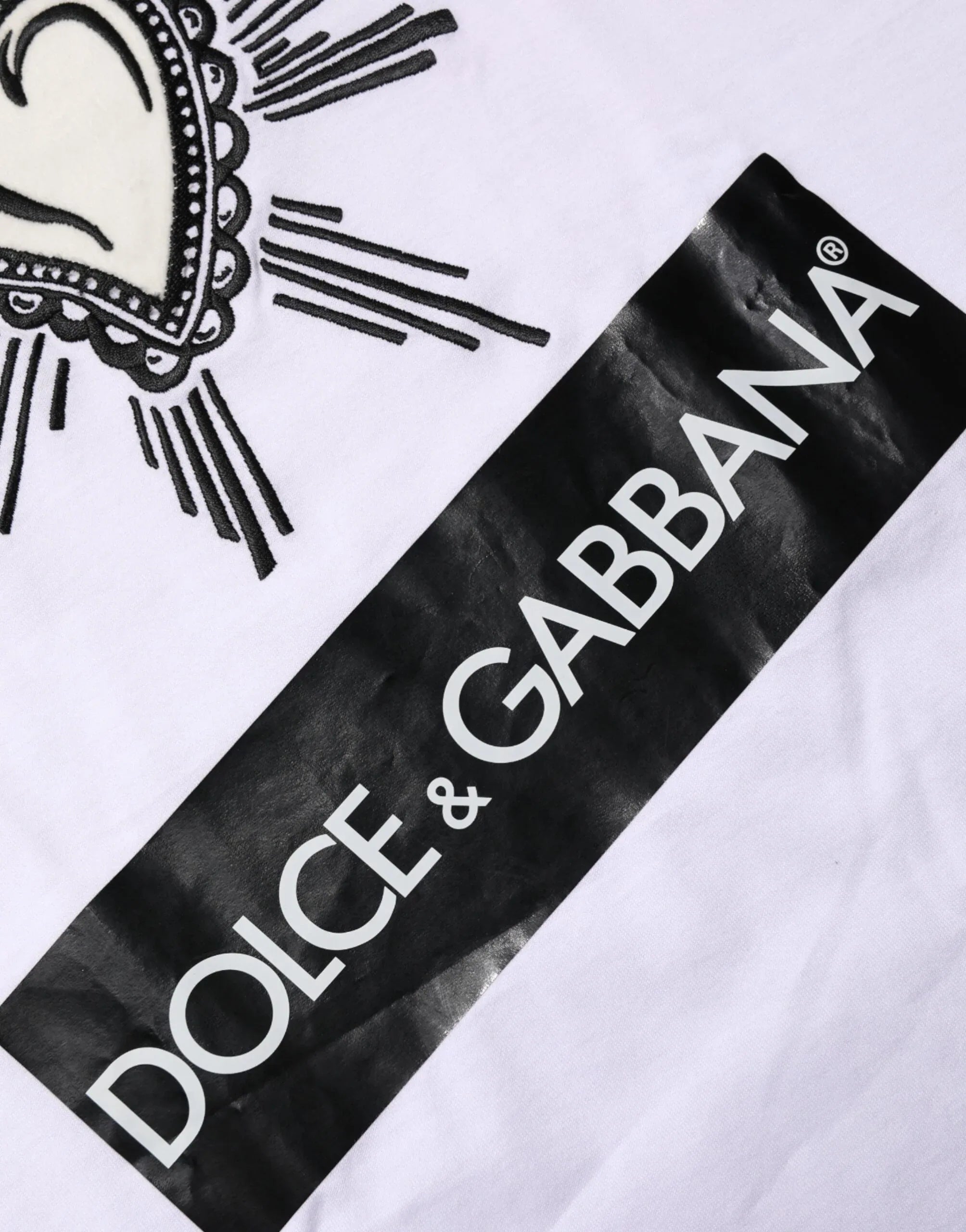 Dolce & Gabbana White Sacred Heart Short Sleeve Men T-shirt - Zeiniez