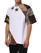 Dolce & Gabbana White Camouflage Patckwork Men Cotton T-shirt - Zeiniez