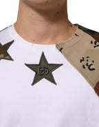 Dolce & Gabbana White Camouflage Patckwork Men Cotton T-shirt - Zeiniez
