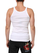 Dolce & Gabbana White Sleeveless Round Neck Tank Top T-shirt - Zeiniez