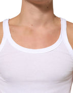 Dolce & Gabbana White Sleeveless Round Neck Tank Top T-shirt - Zeiniez