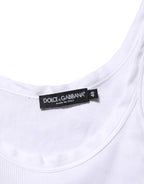 Dolce & Gabbana White Sleeveless Round Neck Tank Top T-shirt - Zeiniez