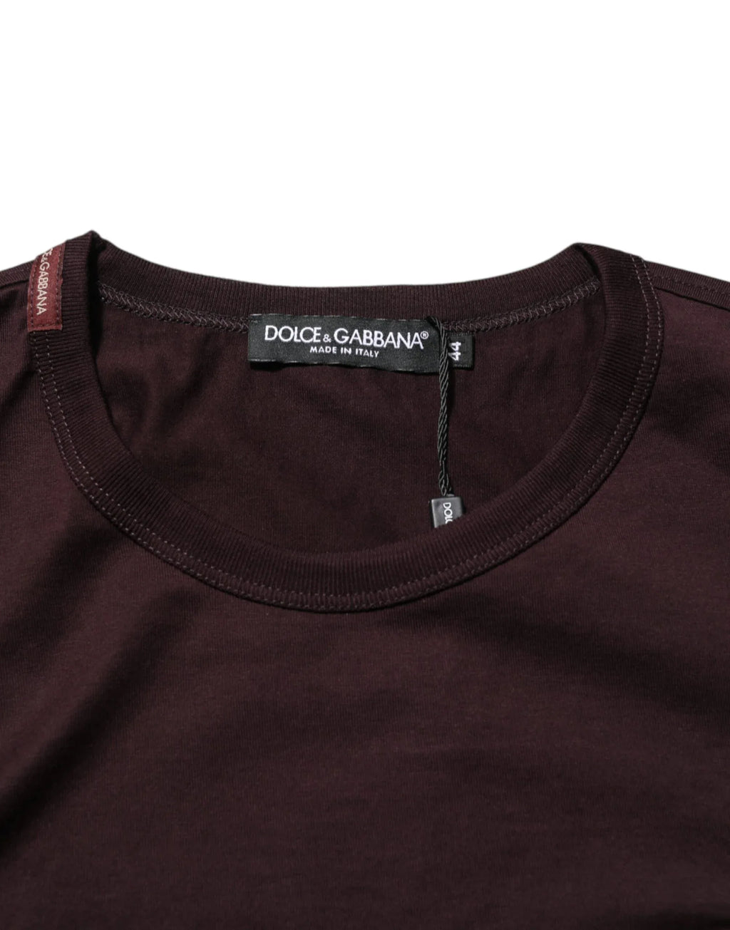 Dolce & Gabbana Brown Logo Plaque Cotton Crew Neck T-shirt - Zeiniez