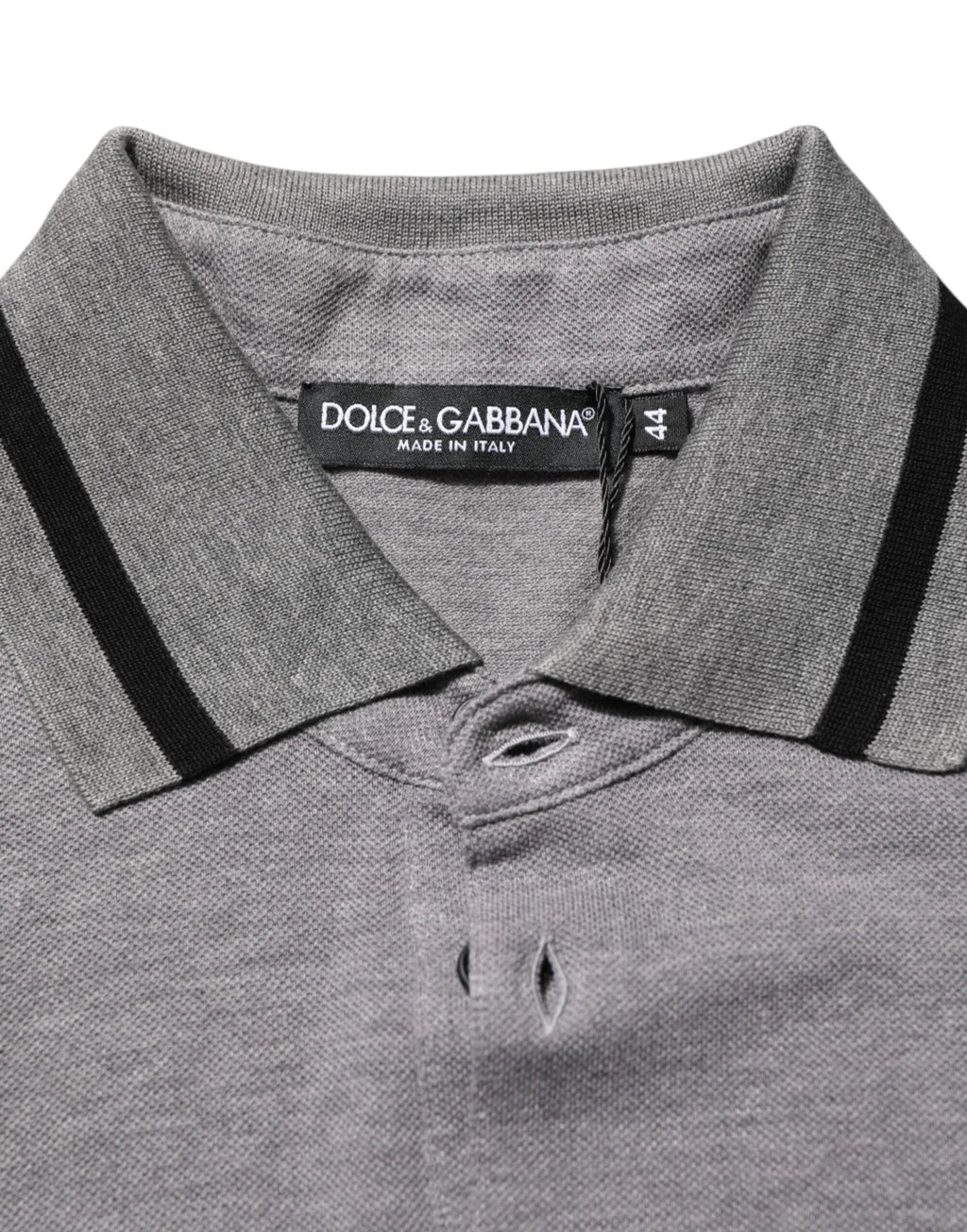 Dolce & Gabbana Gray Logo Embroidery Collared Polo T-shirt - Zeiniez