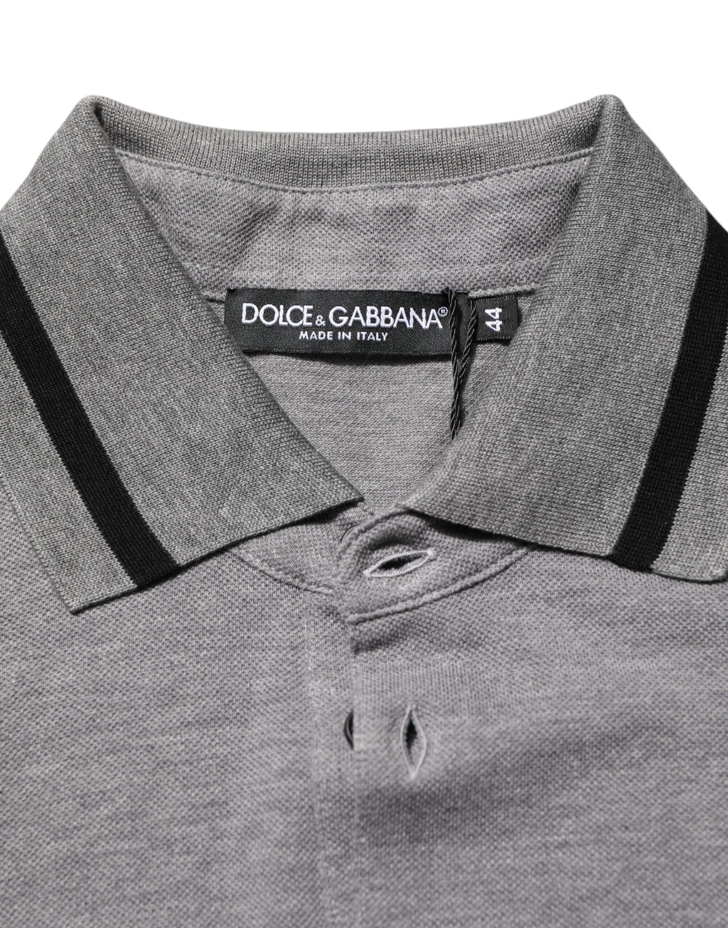 Dolce & Gabbana Gray Logo Embroidery Collared Polo T-shirt