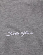Dolce & Gabbana Gray Logo Embroidery Collared Polo T-shirt - Zeiniez