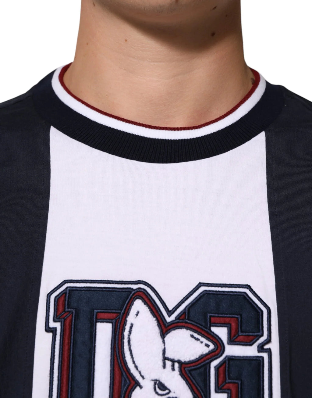 Dolce & Gabbana Multicolor Striped Cotton Men Crew Neck T-shirt - Zeiniez