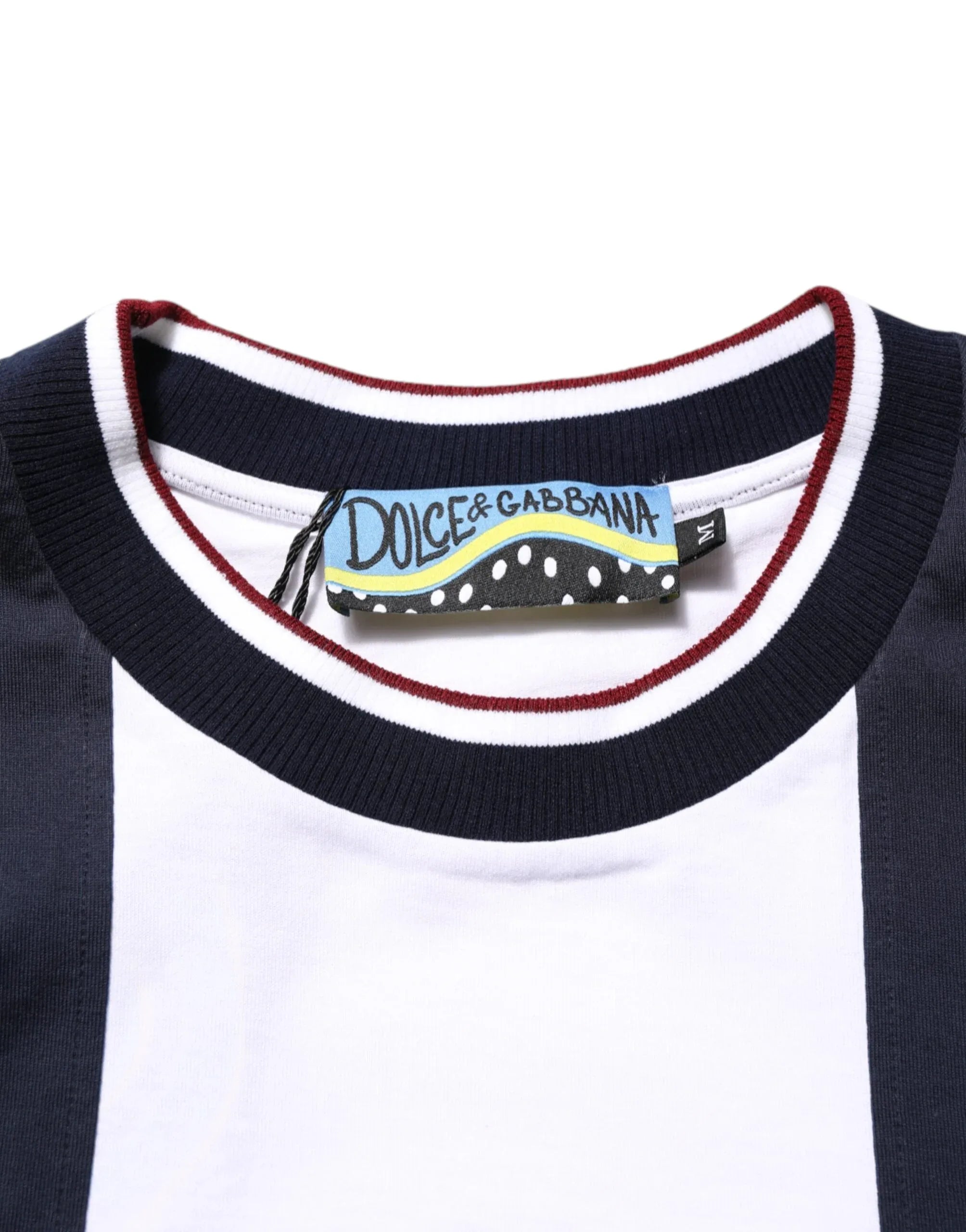 Dolce & Gabbana Multicolor Striped Cotton Men Crew Neck T-shirt - Zeiniez
