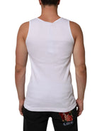 Dolce & Gabbana White Cotton Chain Necklace Tank Top T-shirt - Zeiniez