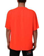 Dolce & Gabbana Neon Orange Polyester Men Crew Neck T-shirt - Zeiniez