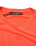 Dolce & Gabbana Neon Orange Polyester Men Crew Neck T-shirt - Zeiniez