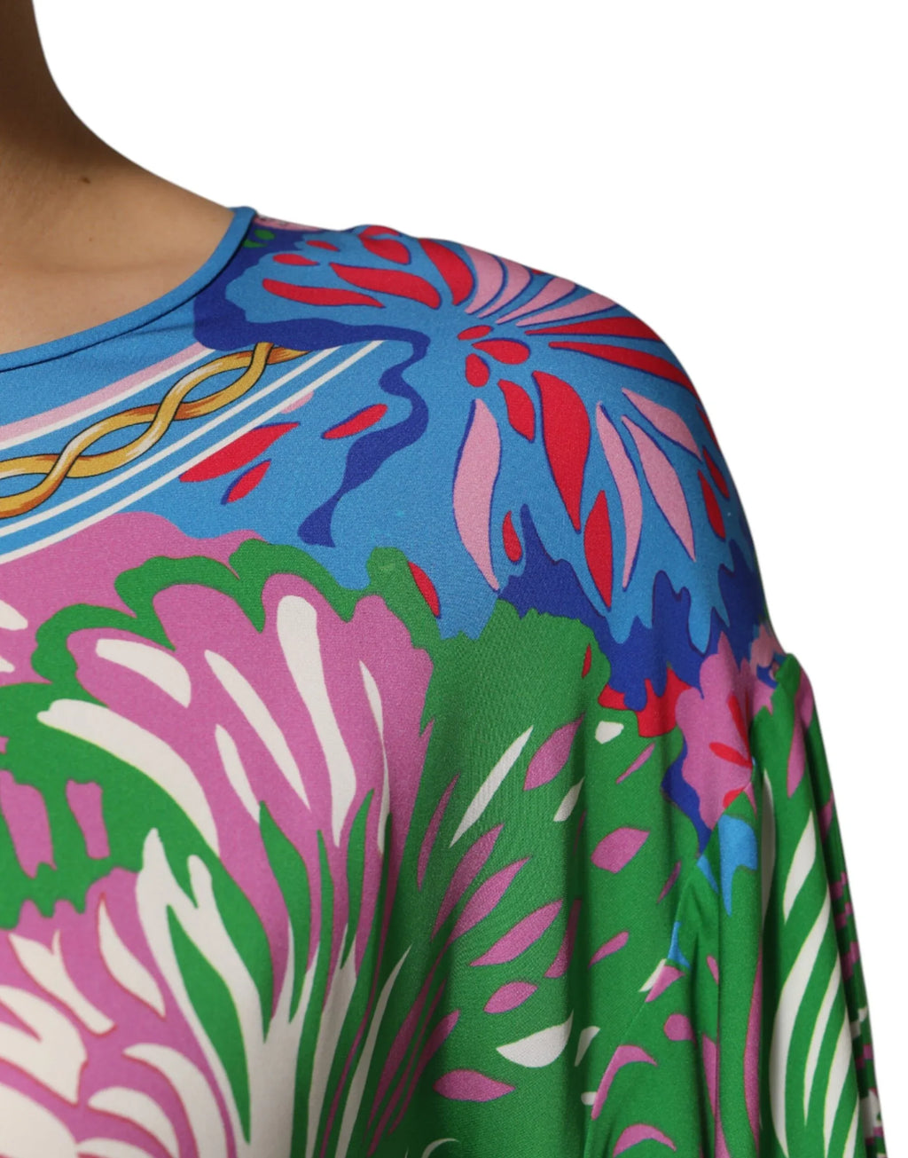 Dolce & Gabbana Multicolor Floral Printed Tunic Blouse Top - Zeiniez