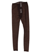 Dolce & Gabbana Brown Nylon Logo Lace Leggings Pants Underwear - Zeiniez