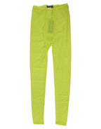 Dolce & Gabbana Neon Green Nylon Logo Lace Leggings Pants Underwear - Zeiniez