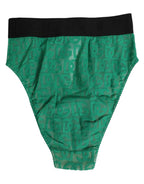 Dolce & Gabbana Green DG Logo Lace High Brief Panty Underwear - Zeiniez