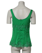 Dolce & Gabbana Green Floral Lace Tank Lingerie Top Underwear - Zeiniez