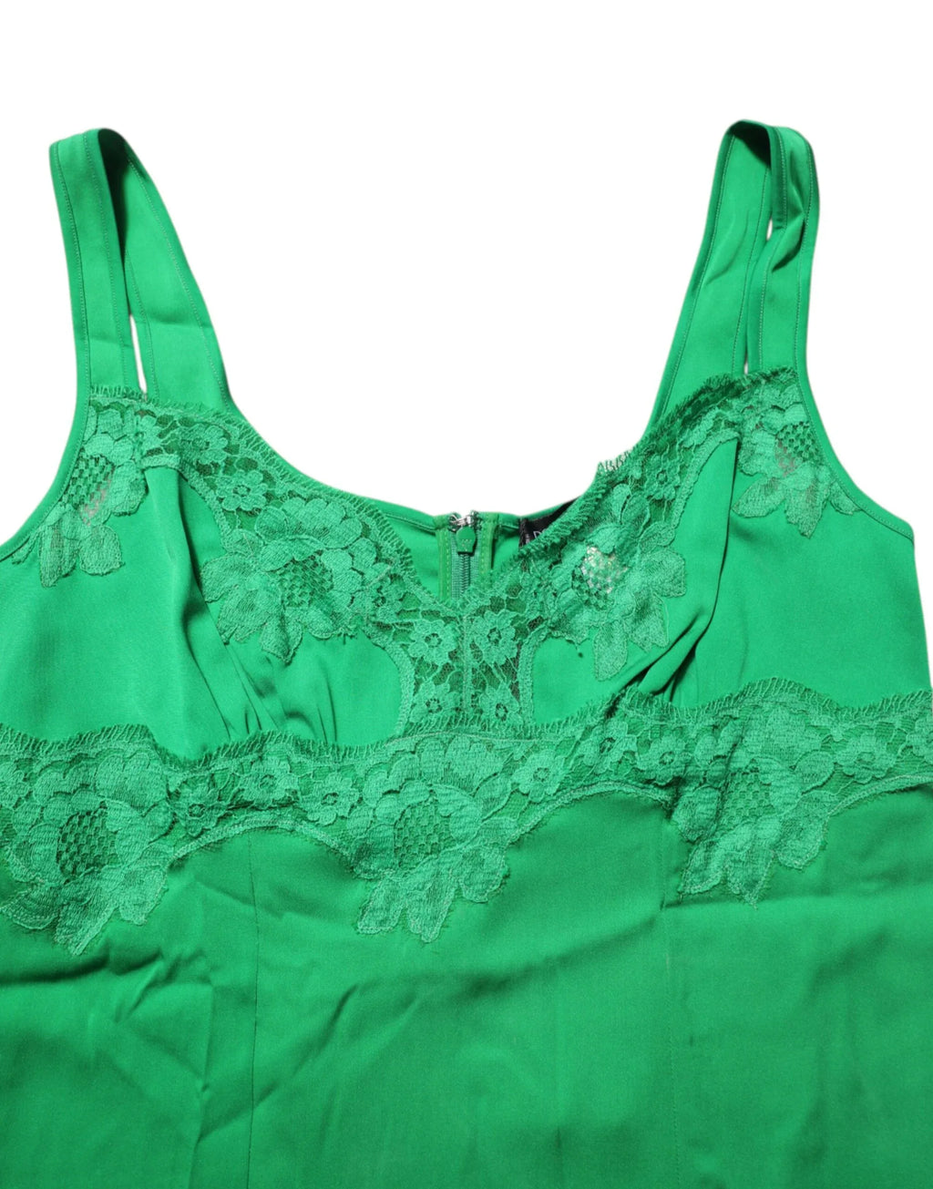 Dolce & Gabbana Green Floral Lace Tank Lingerie Top Underwear - Zeiniez