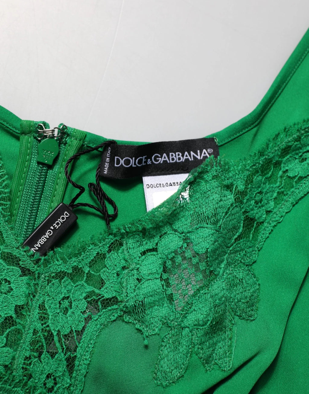 Dolce & Gabbana Green Floral Lace Tank Lingerie Top Underwear - Zeiniez