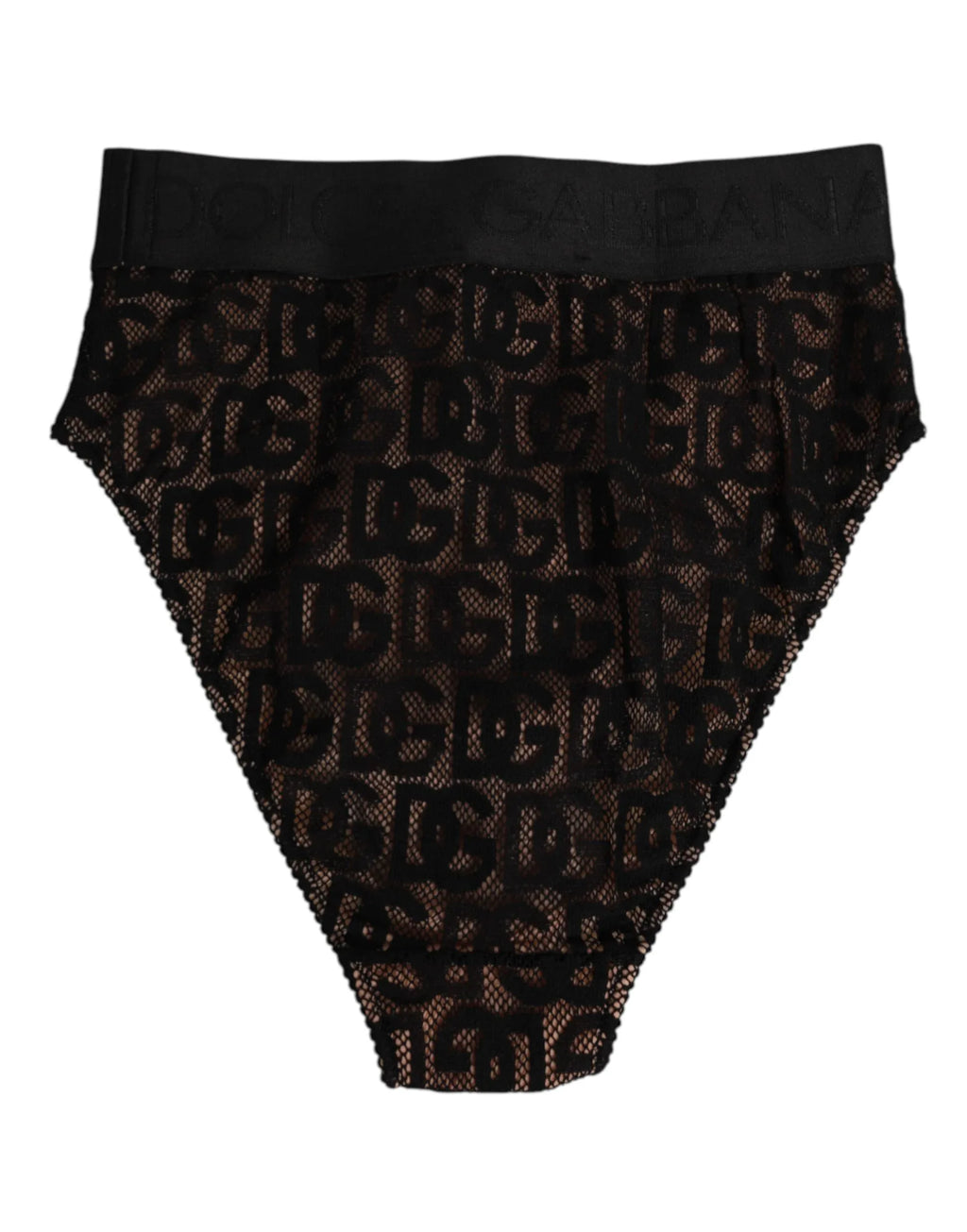 Dolce & Gabbana Black DG Logo Lace High Brief Panty Underwear - Zeiniez