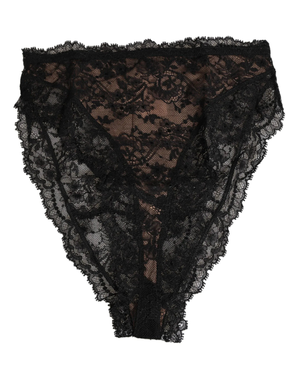 Dolce & Gabbana Black Floral Lace Mesh High Brief Panty Underwear - Zeiniez