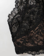 Dolce & Gabbana Black Floral Lace Mesh High Brief Panty Underwear - Zeiniez
