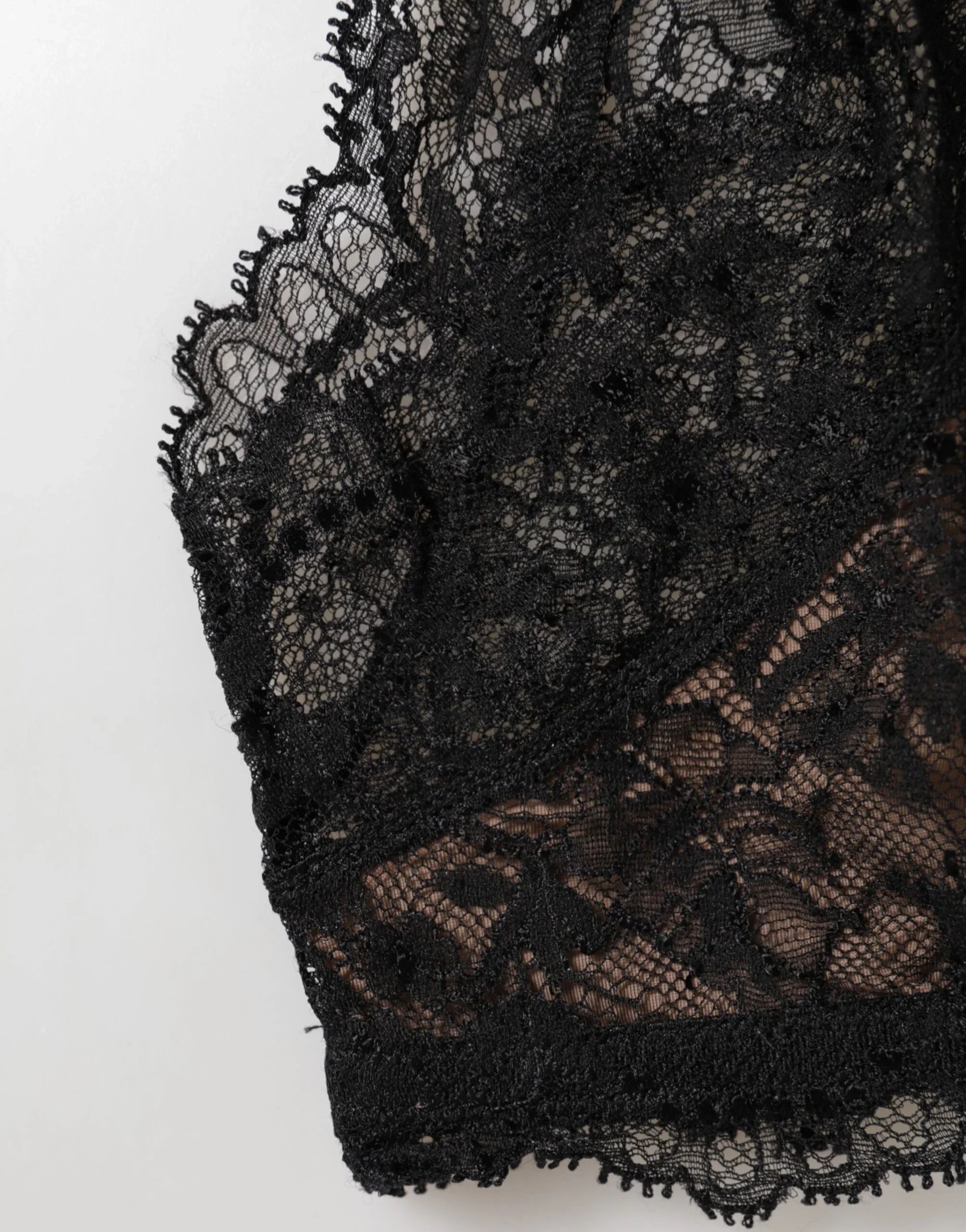 Dolce & Gabbana Black Floral Lace Mesh High Brief Panty Underwear - Zeiniez