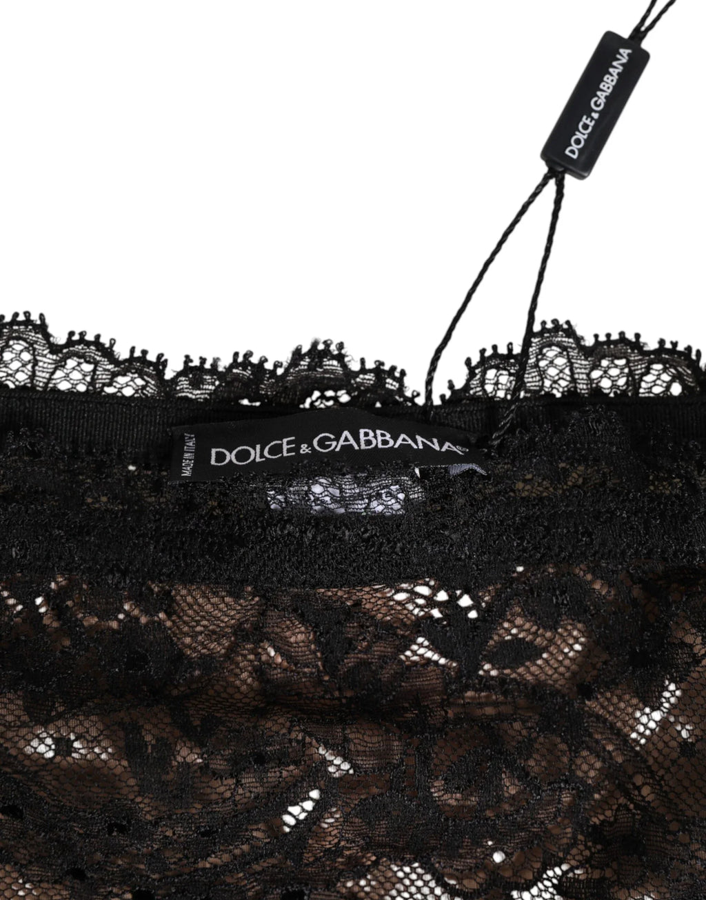 Dolce & Gabbana Black Floral Lace Mesh High Brief Panty Underwear - Zeiniez