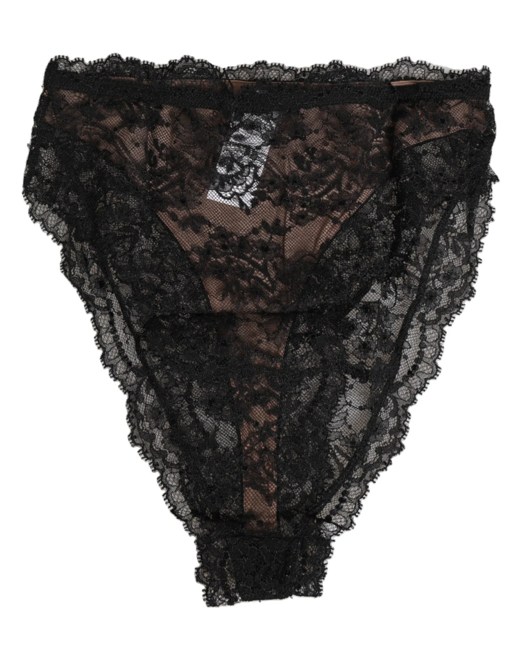 Dolce & Gabbana Black Floral Lace Mesh High Brief Panty Underwear - Zeiniez