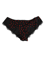 Dolce & Gabbana Black Polka Dotted Silk Low Waist Panty Underwear - Zeiniez