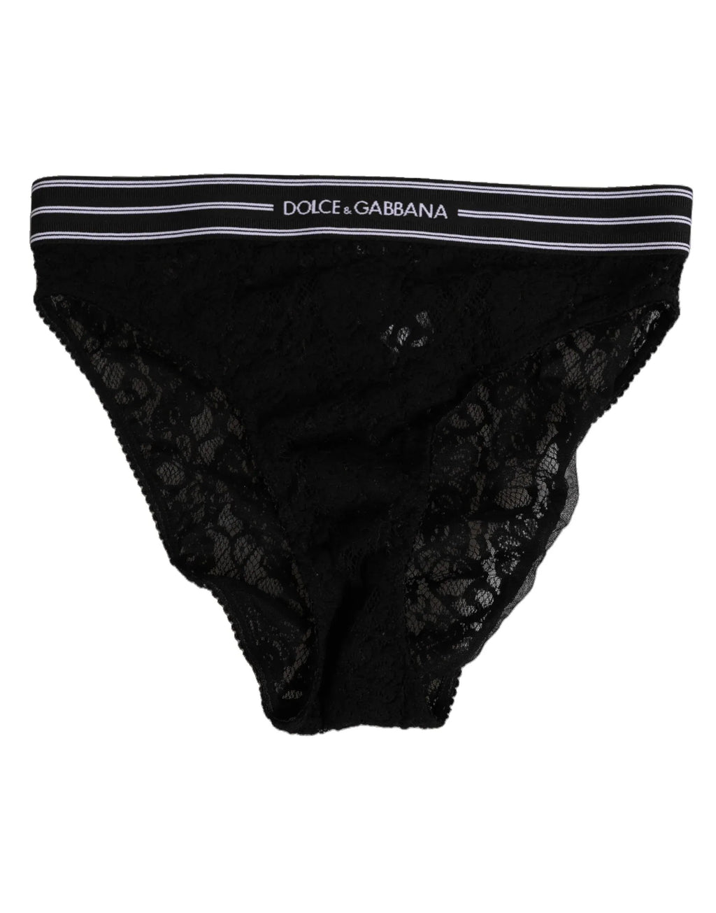 Dolce & Gabbana Black Lace Slip Brief Logo Waistband Underwear - Zeiniez
