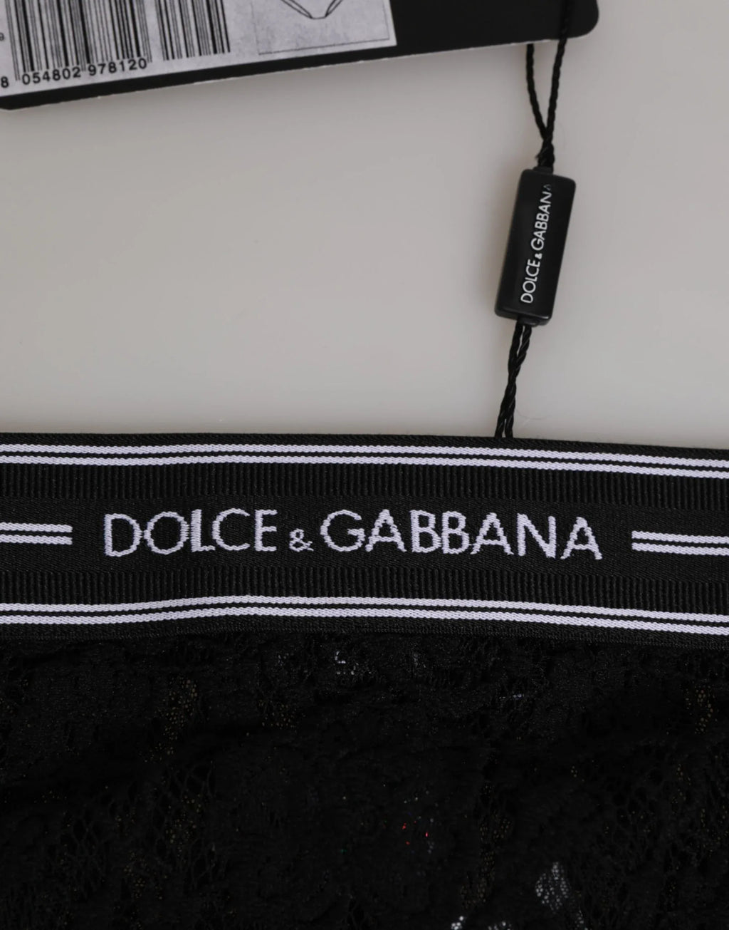 Dolce & Gabbana Black Lace Slip Brief Logo Waistband Underwear - Zeiniez
