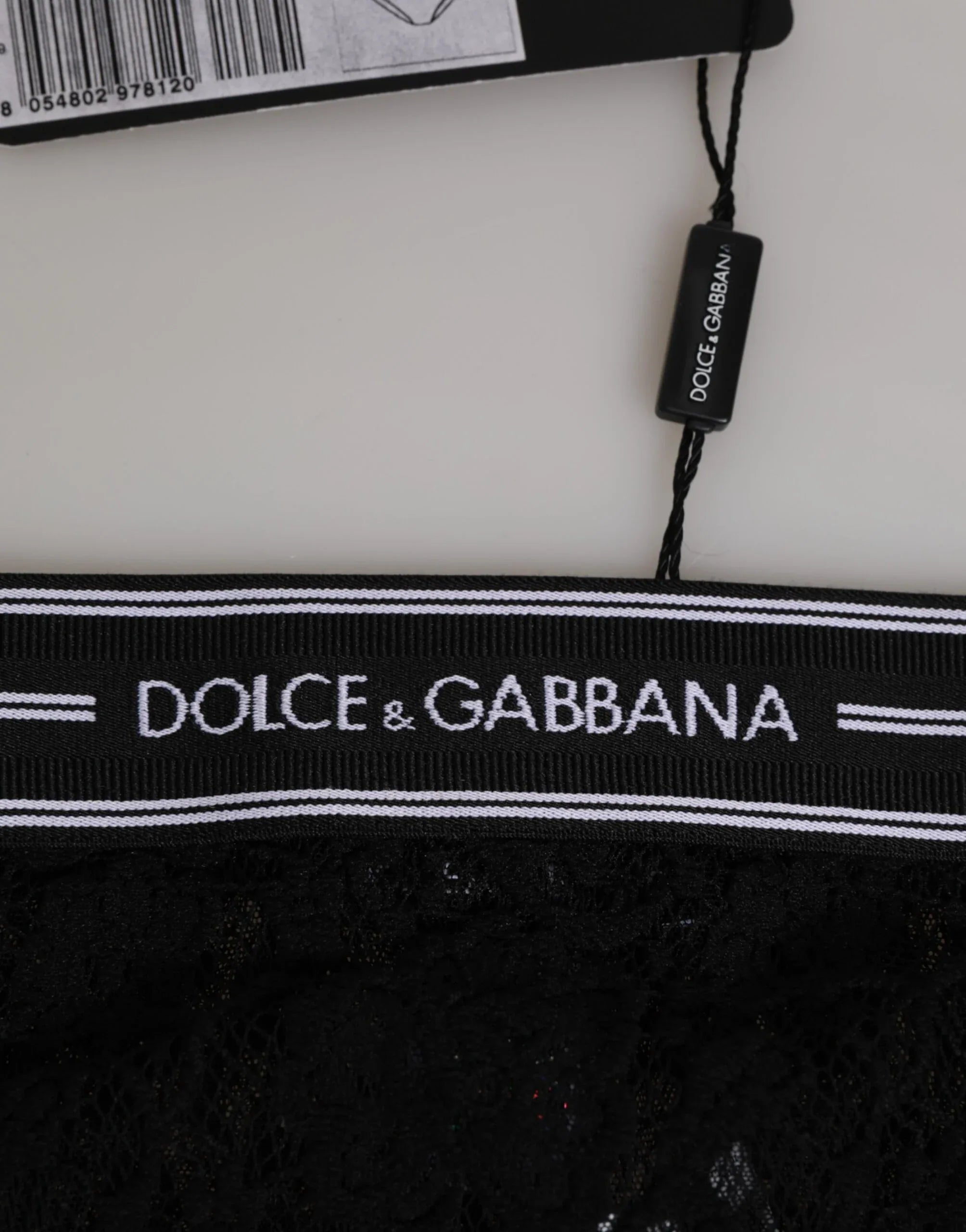 Dolce & Gabbana Black Lace Slip Brief Logo Waistband Underwear - Zeiniez