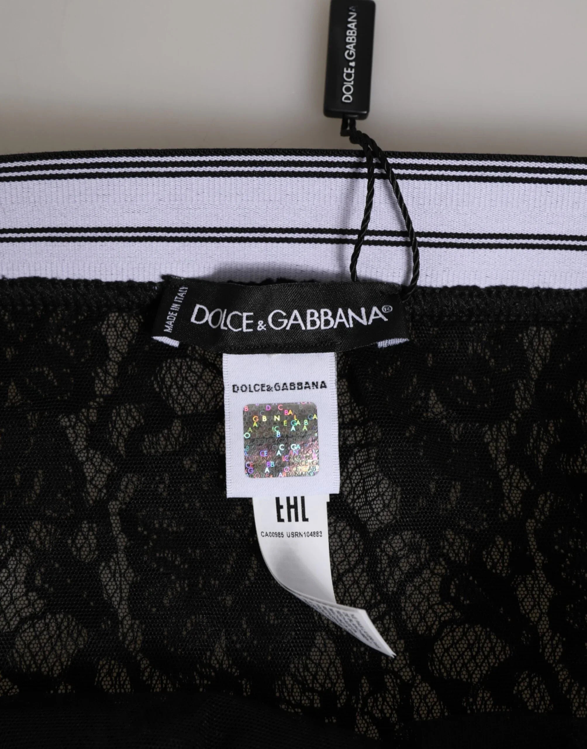 Dolce & Gabbana Black Lace Slip Brief Logo Waistband Underwear - Zeiniez