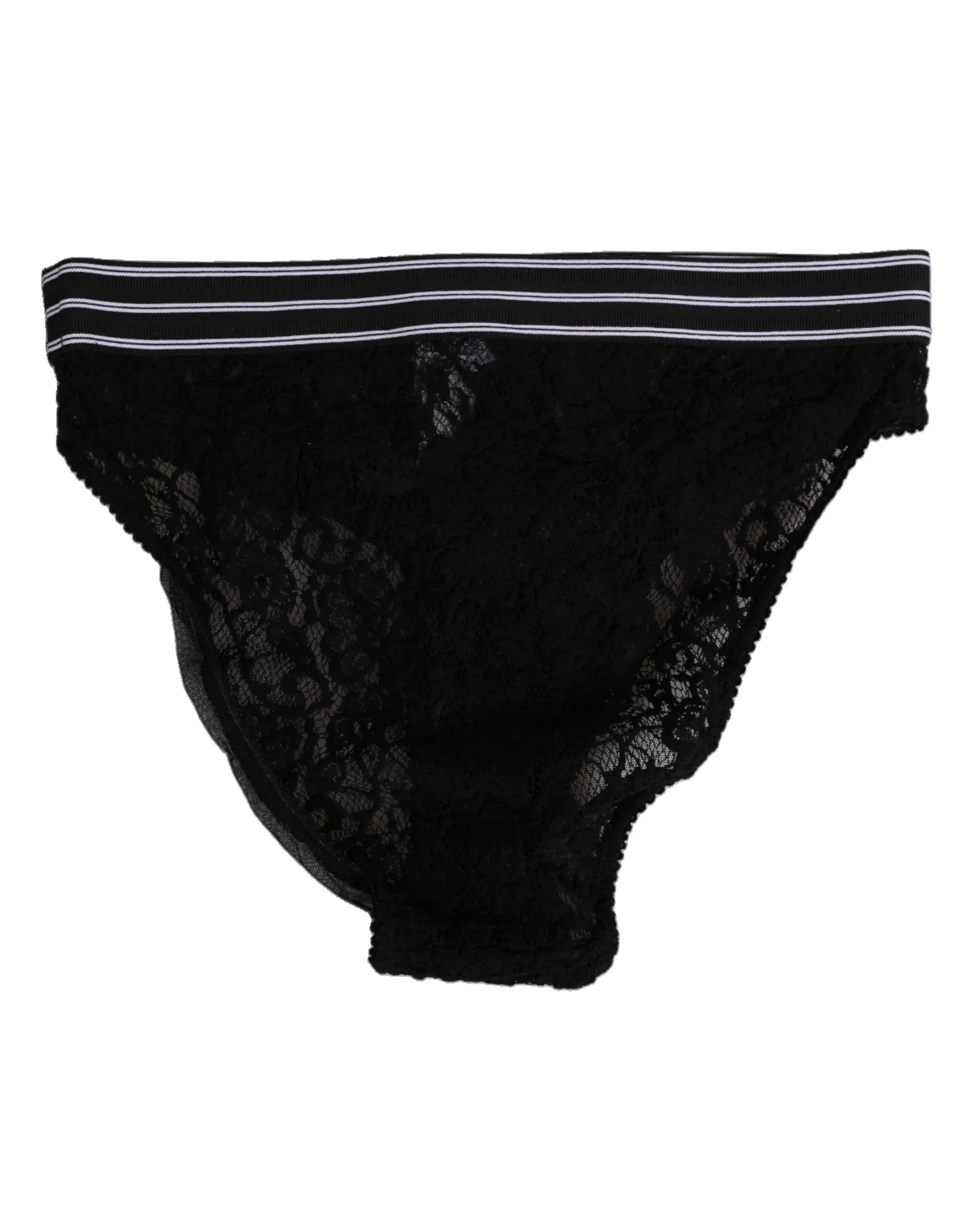 Dolce & Gabbana Black Lace Slip Brief Logo Waistband Underwear - Zeiniez