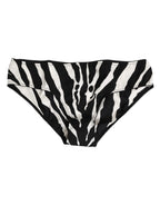 Dolce & Gabbana Black White Zebra Print Slip Briefs Underwear - Zeiniez