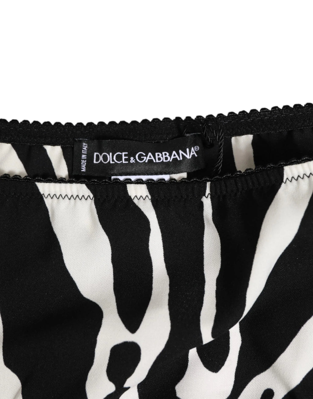 Dolce & Gabbana Black White Zebra Print Slip Briefs Underwear - Zeiniez