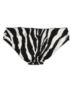 Dolce & Gabbana Black White Zebra Print Slip Briefs Underwear - Zeiniez