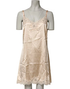 Dolce & Gabbana Nude Chemise Lingerie Silk Blend Lace Trim Dress - Zeiniez