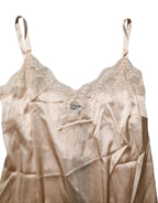 Dolce & Gabbana Nude Chemise Lingerie Silk Blend Lace Trim Dress - Zeiniez
