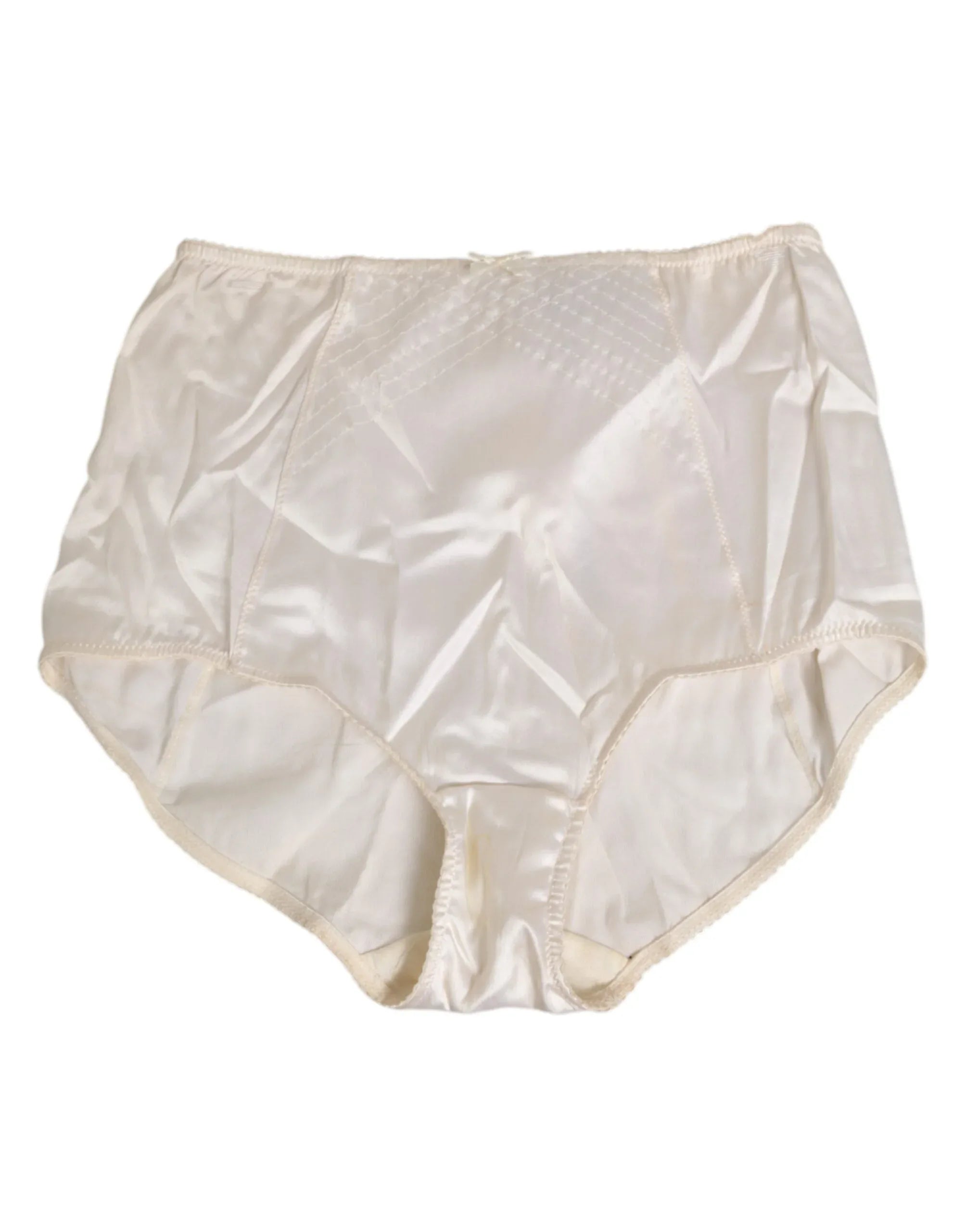 Dolce & Gabbana Off White Silk High Waist Girdle Panty Underwear - Zeiniez