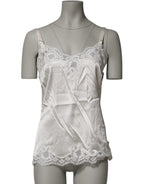 Dolce & Gabbana Off White Floral Lace Tank Lingerie Top Underwear