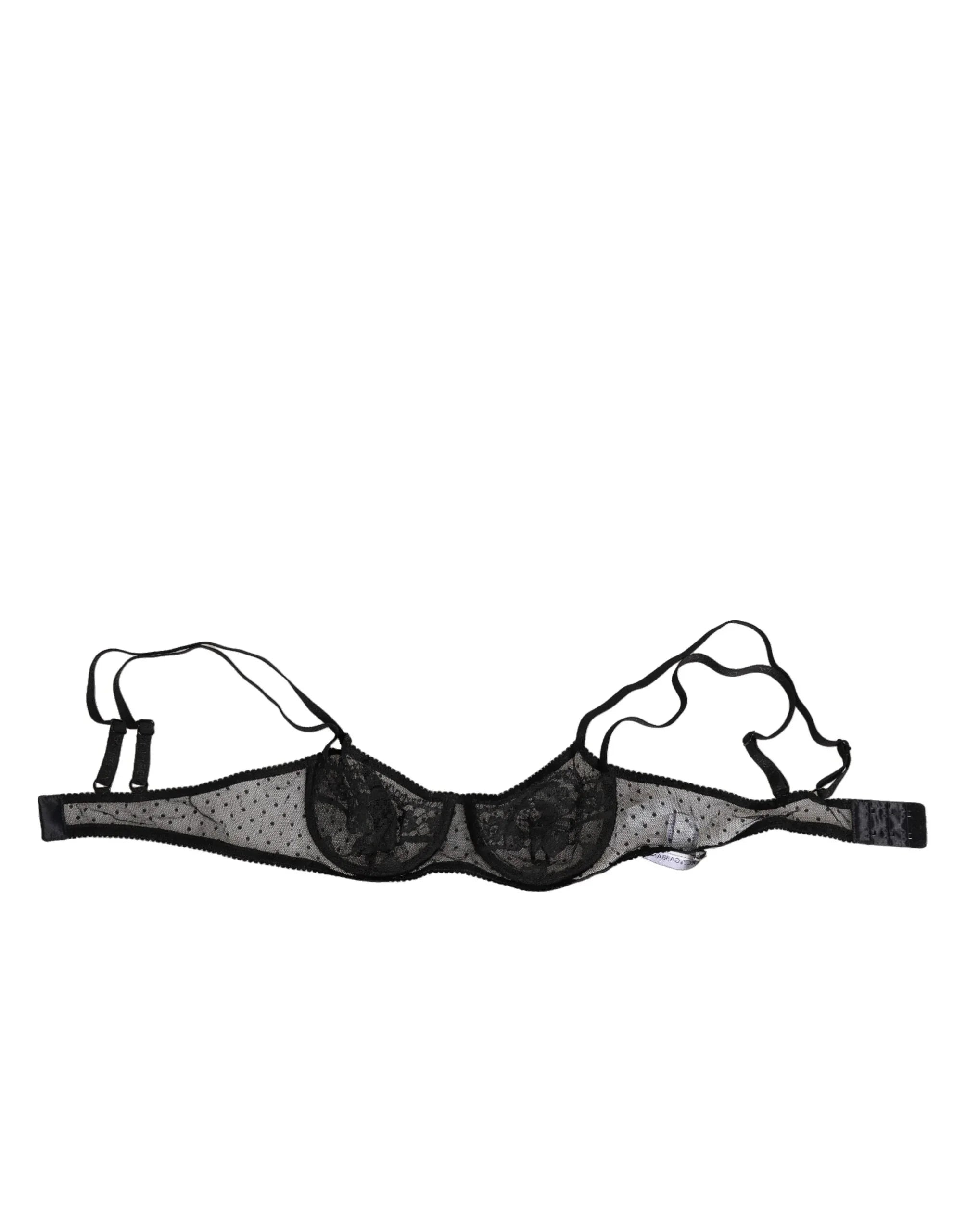 Dolce & Gabbana Black Floral Underwired Balconette Bra Underwear - Zeiniez