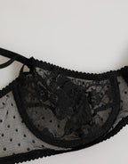 Dolce & Gabbana Black Floral Underwired Balconette Bra Underwear - Zeiniez