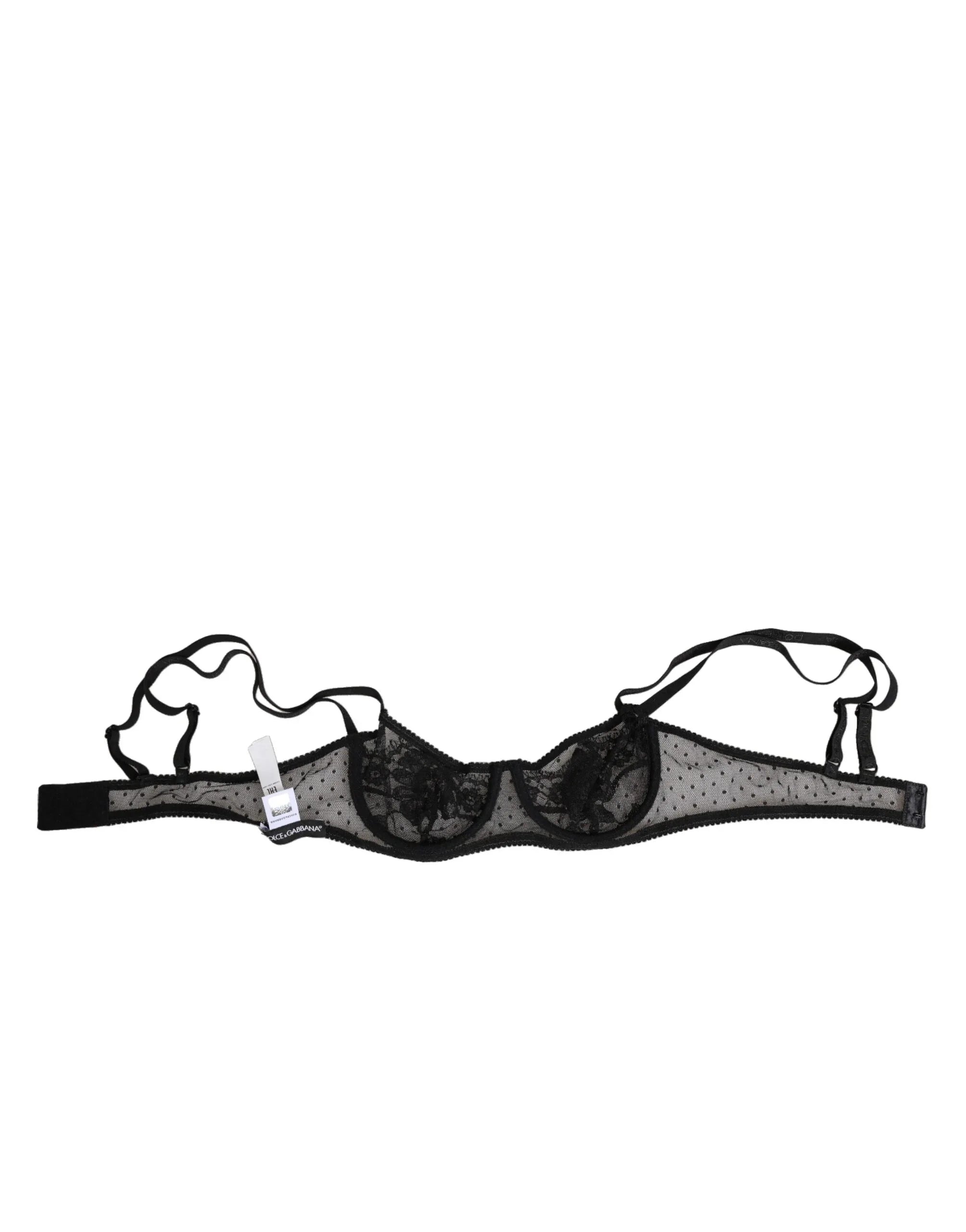 Dolce & Gabbana Black Floral Underwired Balconette Bra Underwear - Zeiniez
