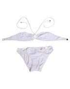 Dolce & Gabbana White Logo Swimsuit 2 Piece Top Bottom Swimwear - Zeiniez
