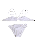 Dolce & Gabbana White Logo Swimsuit 2 Piece Top Bottom Swimwear