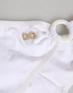 Dolce & Gabbana White Logo Swimsuit 2 Piece Top Bottom Swimwear - Zeiniez