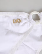 Dolce & Gabbana White Logo Swimsuit 2 Piece Top Bottom Swimwear