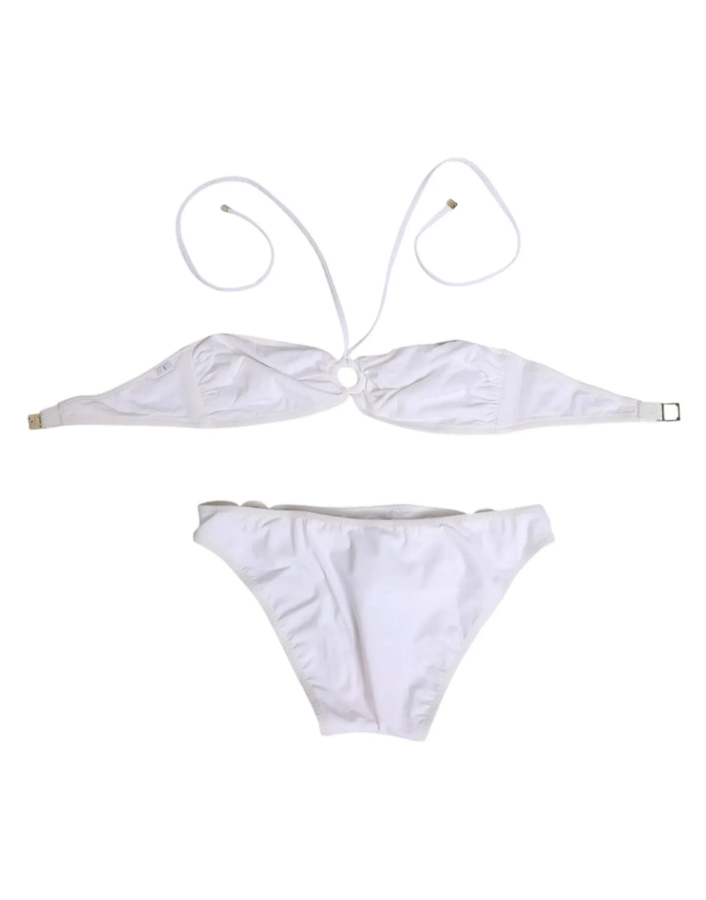Dolce & Gabbana White Logo Swimsuit 2 Piece Top Bottom Swimwear - Zeiniez